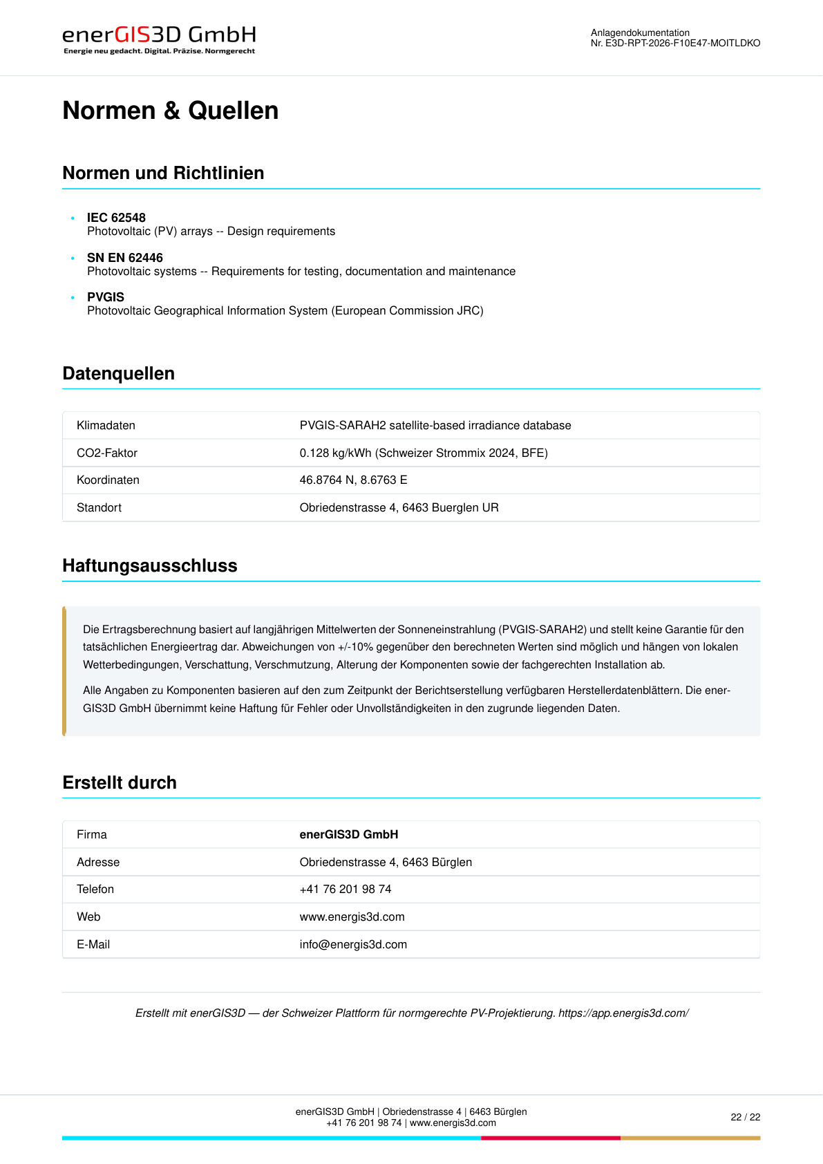 PDF-Seite 22: Schweizer Compliance dokumentiert